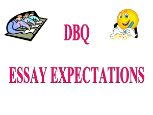 DBQ Essay Expectations