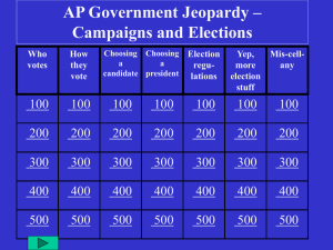 Jeopardy--Campaigns & Elections