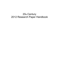 20th Century 2012 Research Paper Handbook Technical