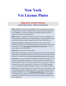 Vet License Plates – NY