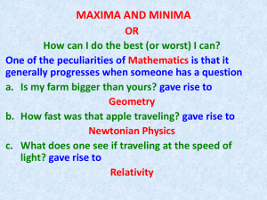 Lecture No. 15 - Maxima and Minima
