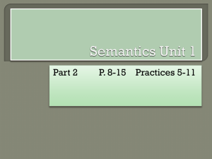 Semantics Unit 1