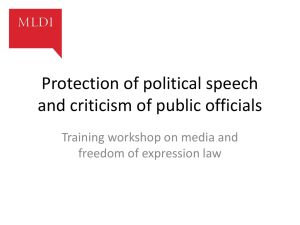 protecting political speech, criticism of public figures