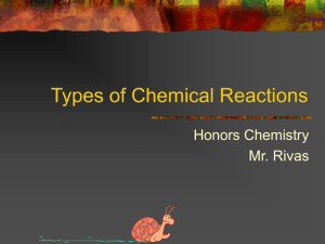 Types of chem reactions PP 10. 11.