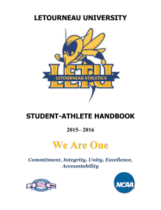 Student-Athlete Handbook - LeTourneau University Athletics