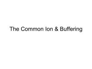 The Common Ion & Buffering