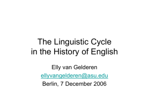 The linguistic Cycle in the Clause