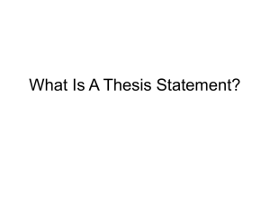 What is a Good Thesis Statement?