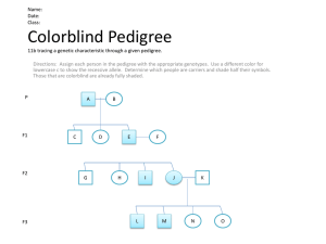 Name: Date: Class: Colorblind Pedigree 11b tracing a genetic