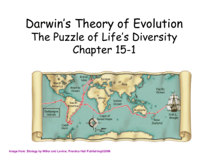 Darwin's Theory of Evolution The Puzzle of Life's Diversity Chapter