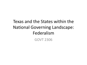 Texas and the States within the National Governing Landscape