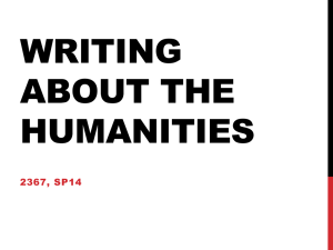 Writing about the humanities - twenty-four