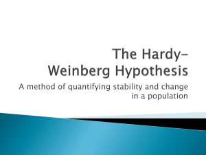 The Hardy- Weinberg Hypothesis - Merrillville Community School