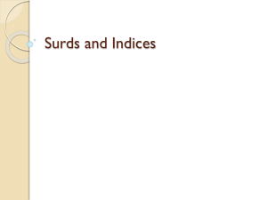 Surds and Indices