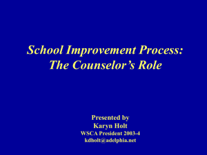 Sample Principal PowerPoint on Role of School Counselor