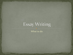 Essay Writing - Winston Knoll Collegiate