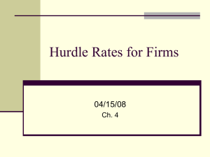 Hurdle rates for Firms (part 1)