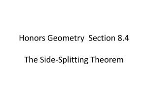 Honors Geometry Section 8.4 The Side