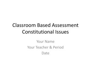 Classroom Based Assessment Constitutional Issues