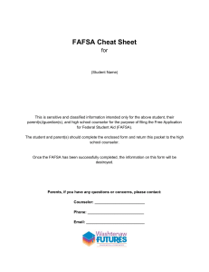 FAFSA Cheat Sheet - Huron High School Counseling