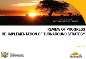 Implementation of Turnaround Strategy