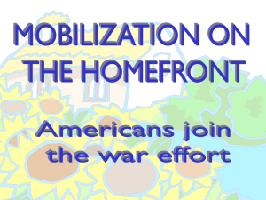 I. Americans join the war effort