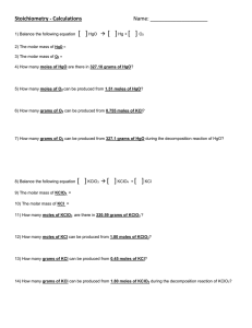 Stoichiometry Calculations