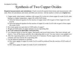 Synthesis of Two Copper Oxides