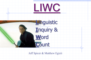 LIWC - Academic Csuohio