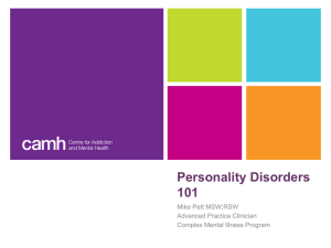 Personality Disorders 101 PowerPoint