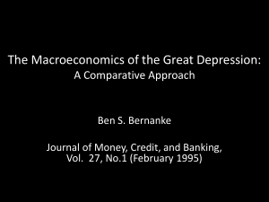 Noah Duran's Slides: Bernanke – Macro of Great Depression