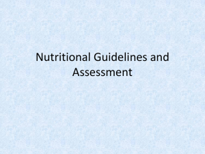 Nutritional Guidelines and Assessment