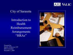 Introduction to Health Reimbursement Arrangements "HRAs"