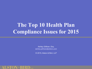 The Top 10 Health Plan Compliance Issues for 2015
