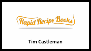 Tim Castleman Why Recipe Books?