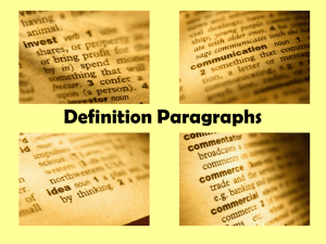 Definition Paragraphs