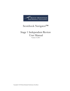 Scorebook Navigator - Rocky Mountain Performance Excellence