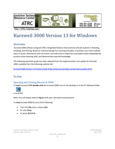 The Kurzweil 3000 Window - Assistive Technology Resource Center