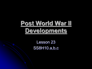 Post World War II Developments