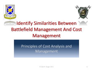 Identify Similarities between Battlefield Management and Cost
