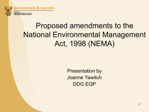 Proposed amendments to the National Environmental Management
