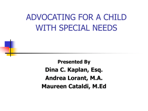 Advocating for the Child with Special Needs