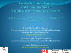 Research and Counter Measures to Reduce Suicide on Railway