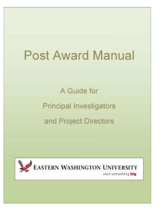 Post Award Manual - EWU - Eastern Washington University