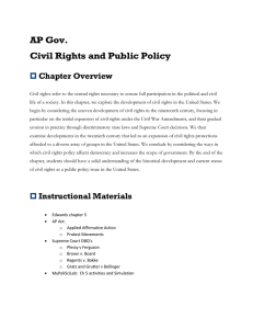 AP Gov. Civil Rights and Public Policy p Chapter Overview