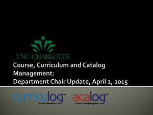 Acalog and Curriculog Update (Department Chairs)
