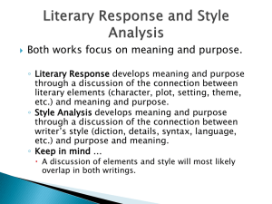 Writing the Literary Response Introduction