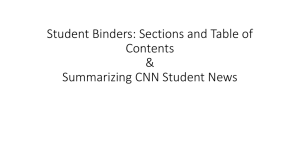 Sections and Table of Contents & Summarizing CNN Student News