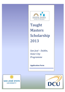 San José -Dublin, Sister City Programme: Exchange Scholarship 2012