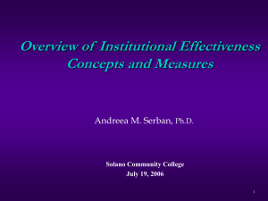Overview of Institutional Effectiveness Concepts and